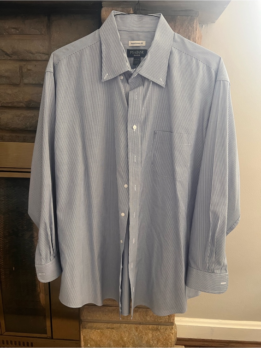 Jos. A. Bank Light Blue Pinstripe Button-Down Dress Shirt